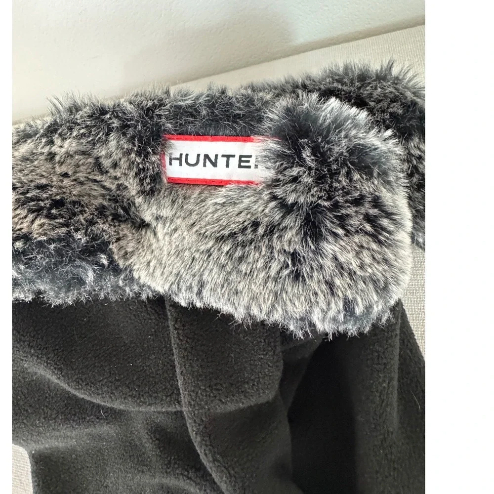 Hunter‎ Boot Socks Tall Black Faux Fur Trim M/L